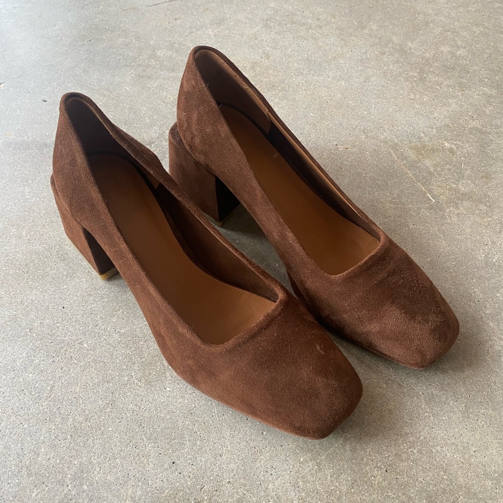 LOQ Villa Heels in brown suede 6